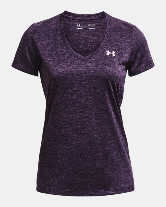 Camiseta con cuello de pico UA Tech™ para mujer, Purple, pdpMainDesktop image number 4